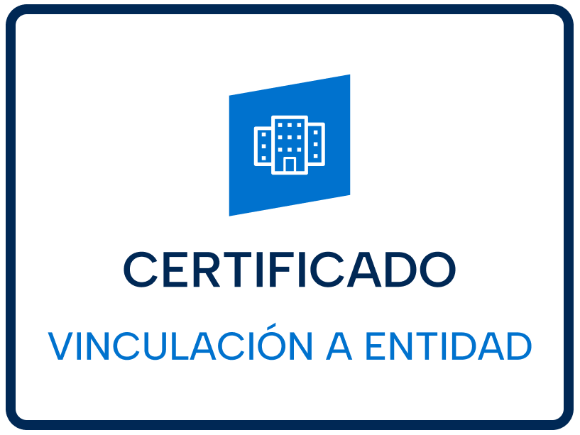 Certificado de vinculación a entidad